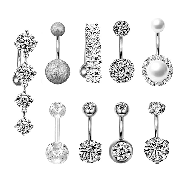 Navelpiercingar 9 st / set 9 ST PACK MIX