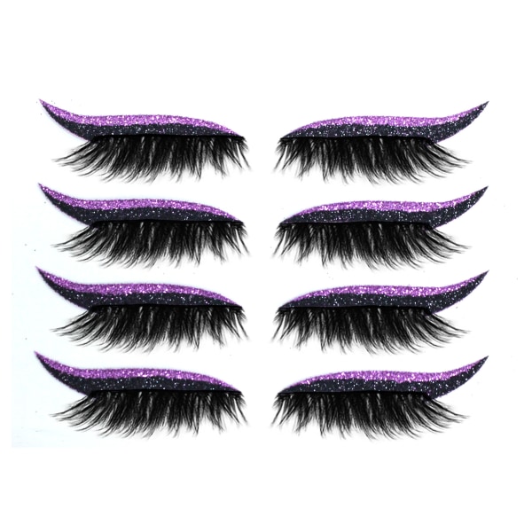 Faux Eyelashes Natural Look Extension Lange vipper Falske øyevipper Purple