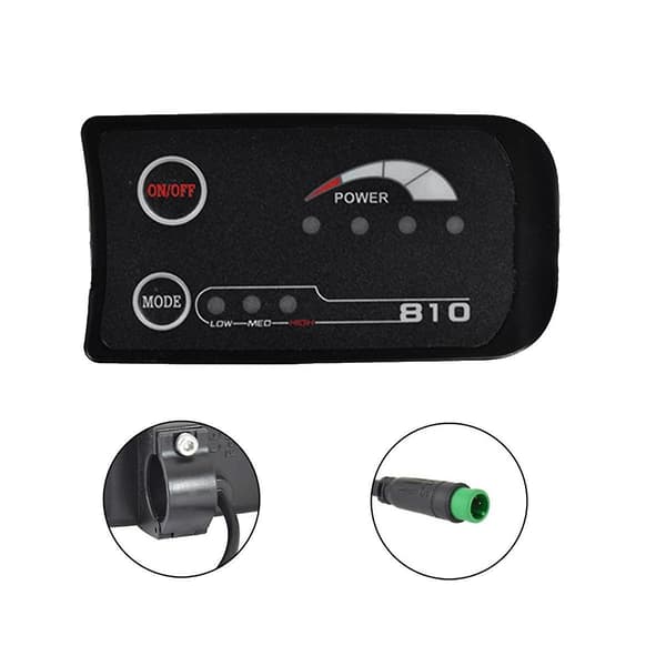 6-polet S810 E-cykelmåler LED-display 36v Uart til elcykel Elcykelmåler
