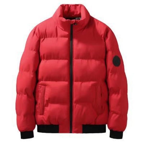 Vinterkappa Herrkappa Bomullskappa Varm Casual Lättviktskappa röd röd 3XL