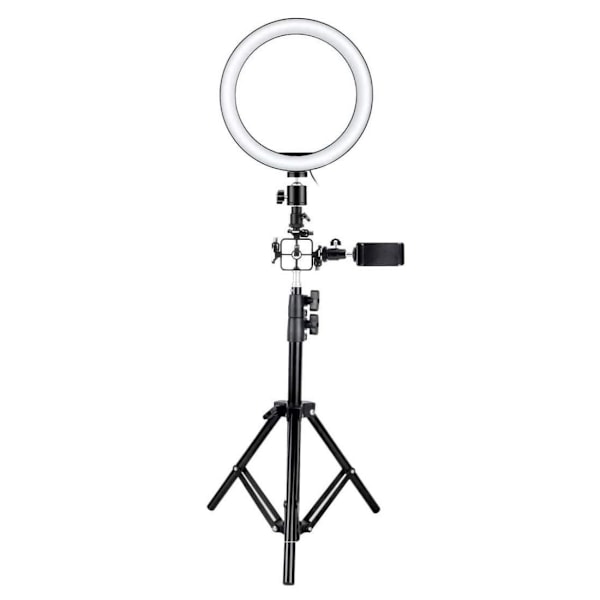 26cm Selfie-Lampe, Stativ & Mobilholder - Perfekt Belysning Black Svart