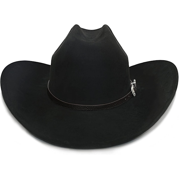 Cowboyhat til Kvinder og Mænd med Formbar Bred Rand - Filt Cattleman Western Hatte Parent