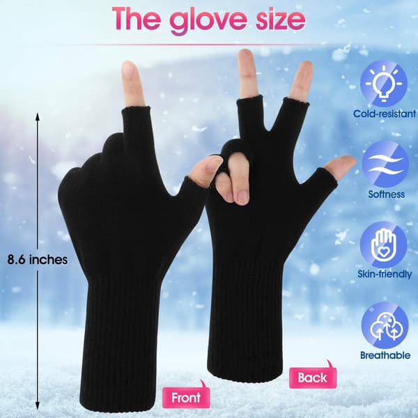 6 par unisex halvfingerhandskar varma