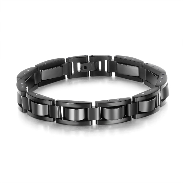Mode Trendigt rostfritt stål hälsosamt svart magnetarmband
