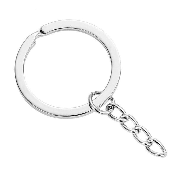 50-pakka - Avaimenperät 25mm - Lyhyt ketju Silver Silver