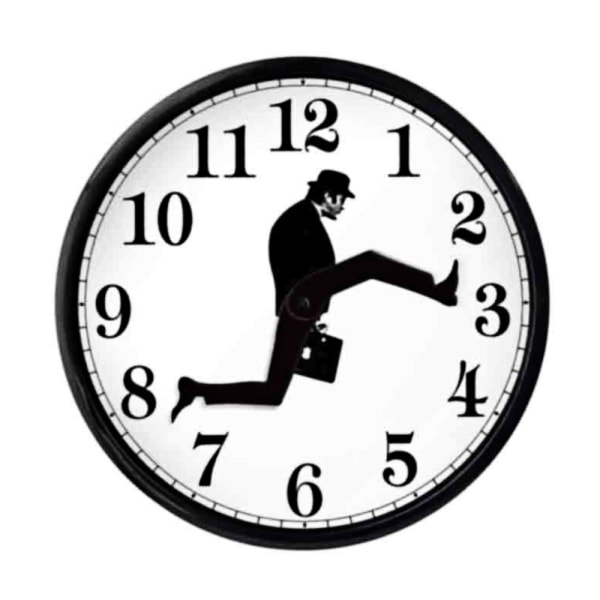 Inspirert Silly Walk Väggklocka Creative Silent Mute Clock Decor black