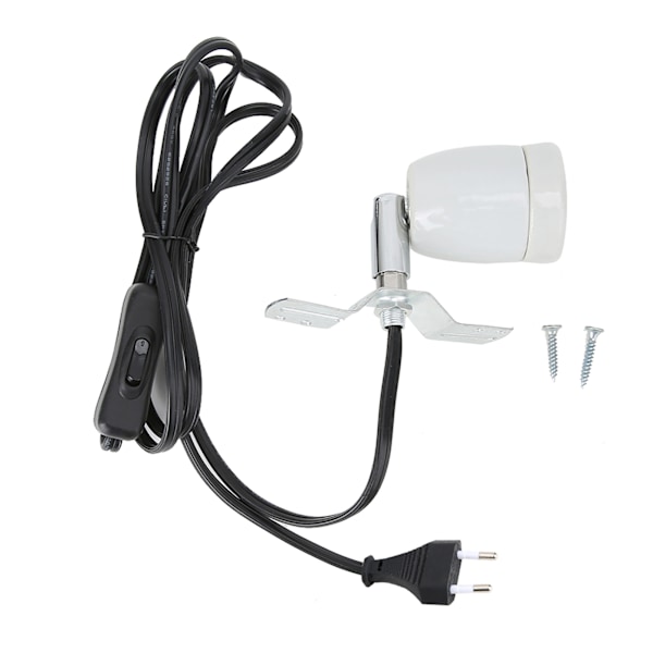 E27 Roterbar Reptil Pet Clip Varmelampe Lyspære Base Sokkel Holder 300W 110-240V EU-kontakt