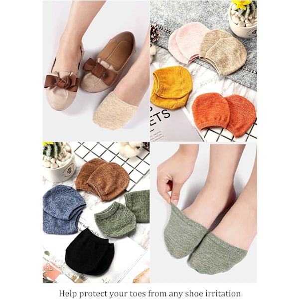 8 Par Toe Topper Liner Half Socks Sömlösa damstrumpor