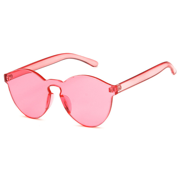 Rosa Genomskinliga Kantlösa Solglasögon rosa pink