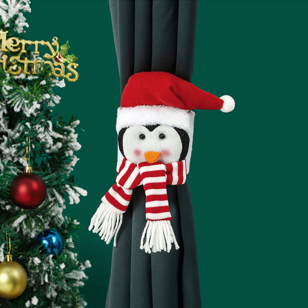 Jul gardin spänne dekoration tegnet dekor hem Penguins