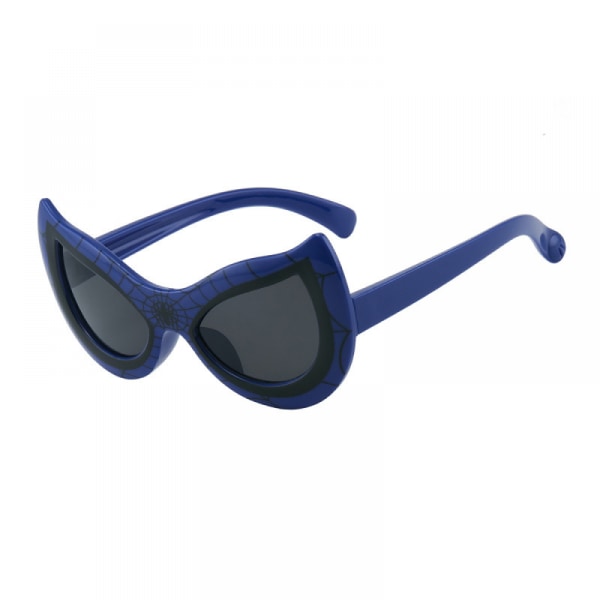 （mörkblå båge）Barnssolglasögon UV-skydd liten pojke personlighet solglasögon Spiderman pojkar och flickor mode tecknade solskyddsglasögon