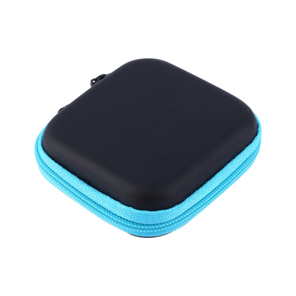 【Tricor-butik】 Förvaringsväska i hård box med dragkedja för SD TF-korthörlurar Blue