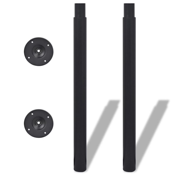 Justerbare bordsben 2 stk 710 mm-1100 mm svart Black Svart