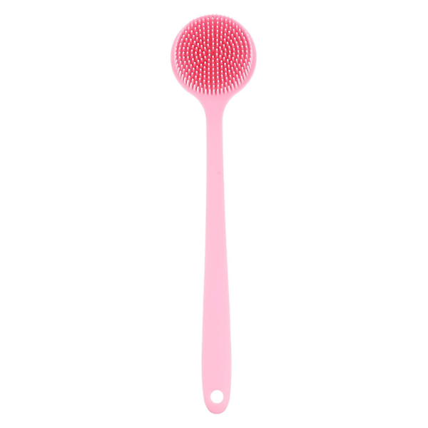Silikon Kroppsskrubb med Långt Handtag Dusch Ryggskrubb Silikon Kroppsborste Rosa-FCY