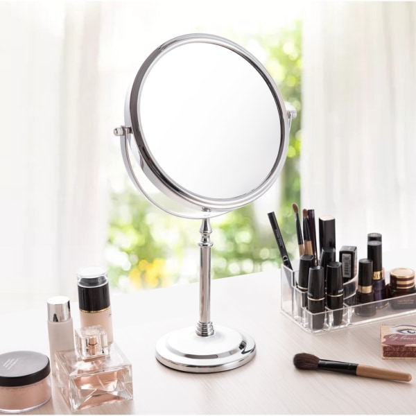 8In 5X 7X 10X Makeup Mirror 360 Mirror 8" hvit uten LED white without LED