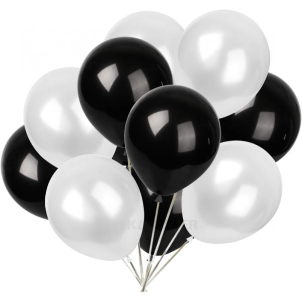 Balloner sort / hvid - smukt udseende, tykkere, holdbart, skaber flere ballonbuketter, alsidige til forskellige lejligheder Multicolor