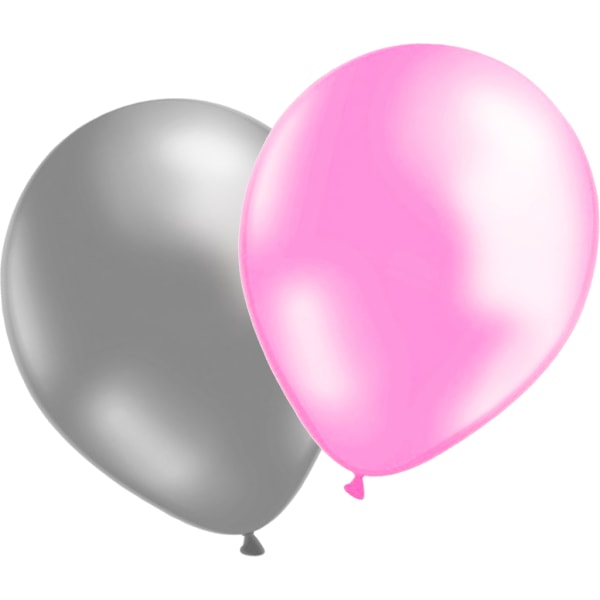 12 stk latex balloner sølv og lys pink - 30 cm / 12" Multicolor