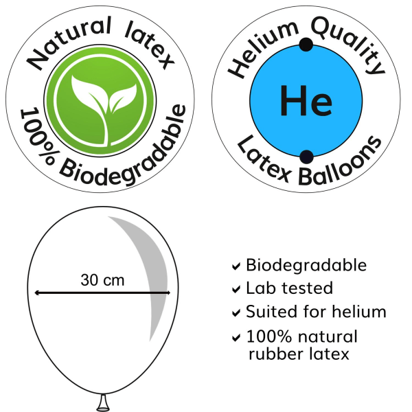 Ballonger bursdagsmiks barneselskap nummer + blå/hvit/mørkeblå 24p MultiColor 1