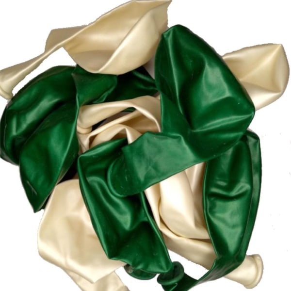 Mix ballonger 12-pack Grön metallic och Pärlemovit multifärg