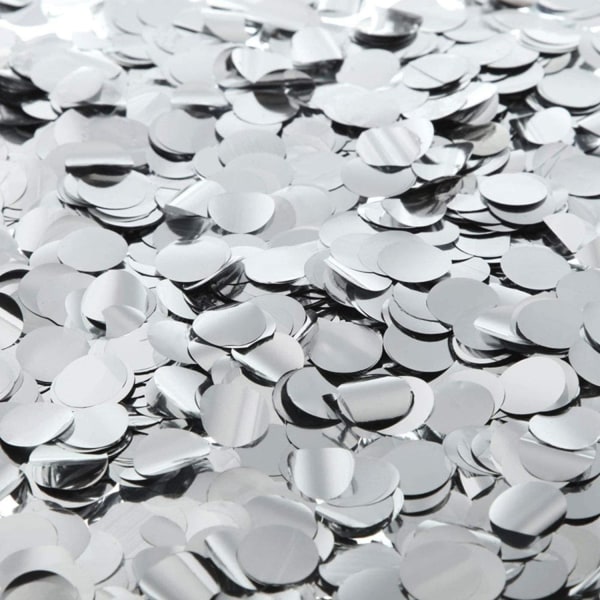 Konfetti rund sølvfarvet bordkonfetti - Elegant borddekoration - Sølvfarvet konfetti til festlige lejligheder - konfetti Silver