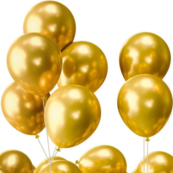 Kultaiset metalliset ilmapallot 10 pakkaus - Ensiluokkaista laatua  syntymäpäiville, valmistujaisiin, baby showereihin, häihin ja juhliin Gold  247e | Gold | 45 | Fyndiq