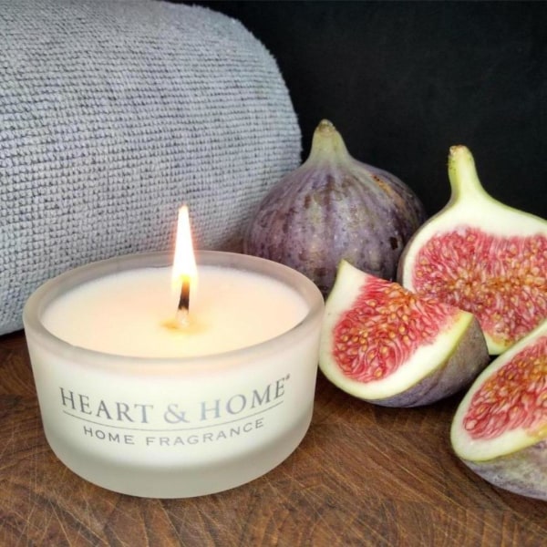 Duftlys af naturlig sojavoks med toscansk figen Dejlige dufte - Forbedr atmosfæren i hvert rum til alle lejligheder 2-pak White