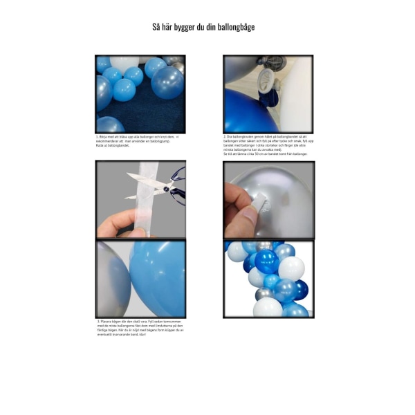 Sassier Ballongbåge DIY-kit 112 delar Blå