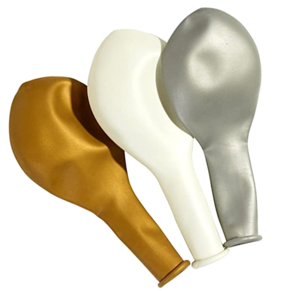 Ballonger 12-pack Guld, Silver och Vit - 30 cm (12") multifärg