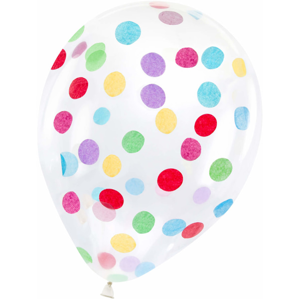 Ballonger med Konfetti i Regnbågens Färger (30 cm) 6-pack multifärg