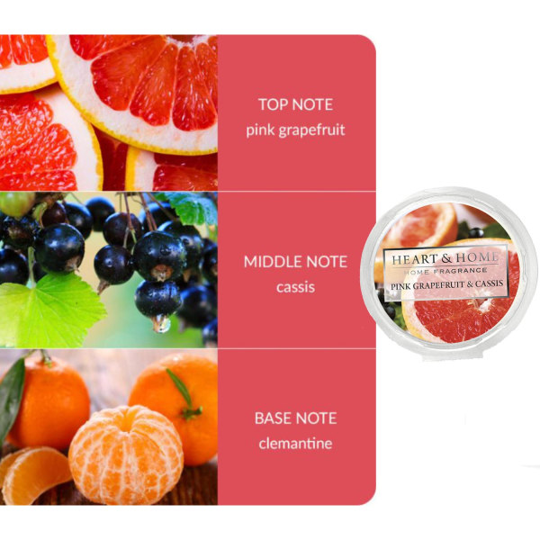 Doftvax Pink Grapefruit och Cassis Skapa en Mysig och Naturligt Väldoftande Atmosfär 3-pack Sojavax Vit