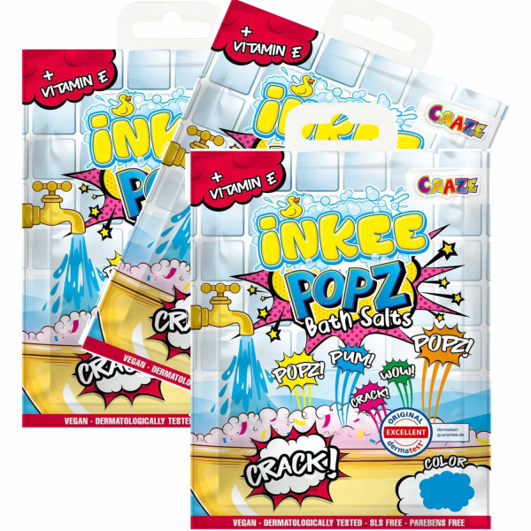 Badsalt Badtillsats Barn Färgsprakande - Magiskt, Doftande Badsalt för Barn Popz 3-pack multifärg