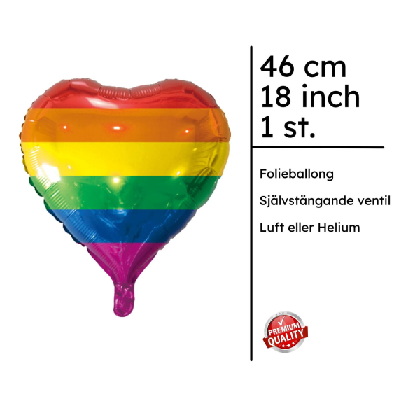 Hjärtformad Folieballong Pride HBTQ Regnbågsfärger Fest Dekorationer för Alla Hjärtans Dag Självförslutande Ventil - Hjärtformade Ballonger multifärg