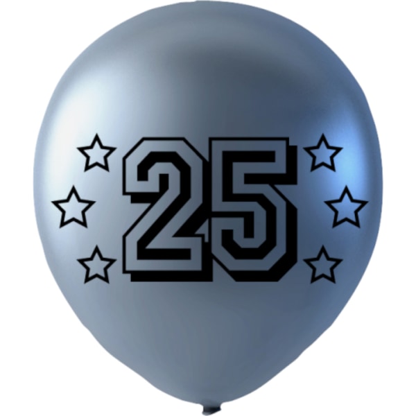Balloner 25-års jubilæum sølv 6 stk. - 30 cm Silver grey