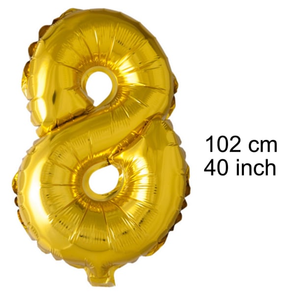 Numeroilmapallo Kulta metallinen 102 cm (40") Gold 8