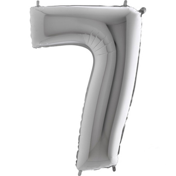Numeroilmapallo Hopea metallinen 102 cm (40") Silver 7
