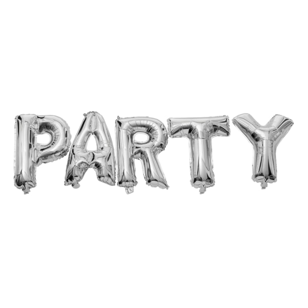 Folieballoner sølv - PARTY dekorationssæt til temafest og fødselsdag Silver