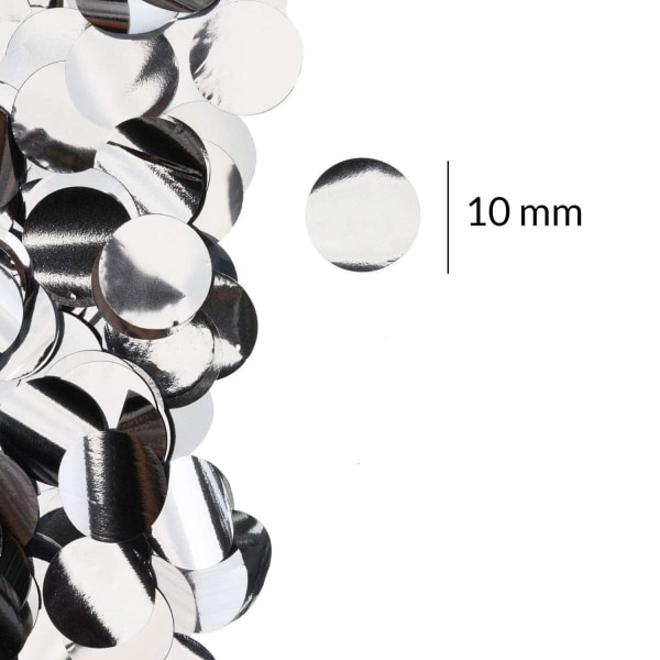 Konfetti rund Sølvfarget bordkonfetti - Elegant borddekorasjon - Sølvfarget konfetti til festlige anledninger - Konfetti Silver