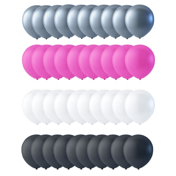 40-Pack Biologiskt Nedbrytbara Latexballonger - Färgmix för Babyshower, Födelsedag & Fest multifärg