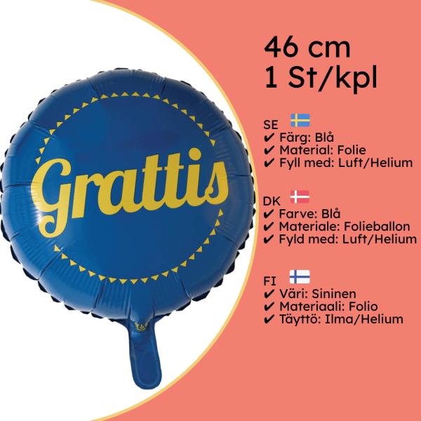 Grattis! Ballon i Sverige Flagfarver til festlige lejligheder - Indret med stil og glæde Blue