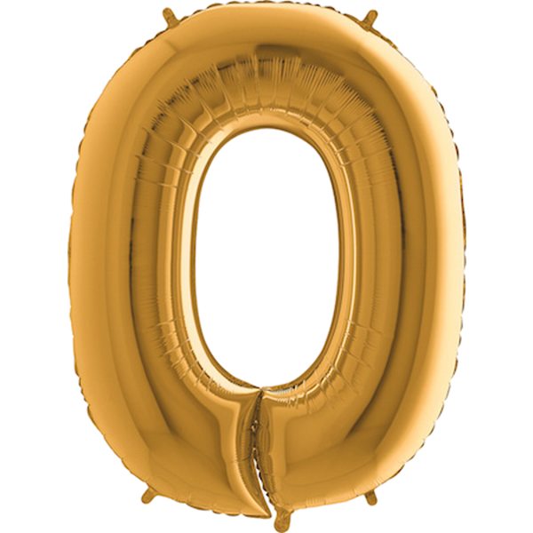 Ballong siffror 0-9 - födelsedags ballonger Guld 0