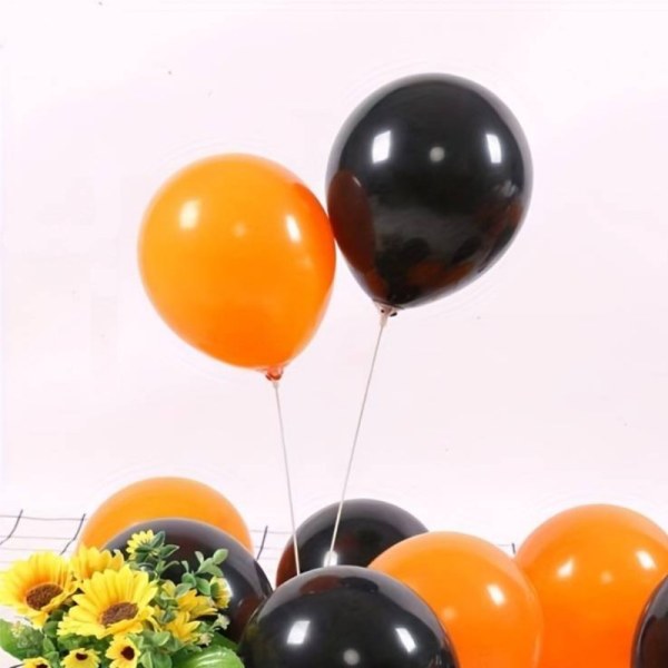 Ballonger Kombinasjon Oransje Svart 24-Pack - Halloween Multicolor