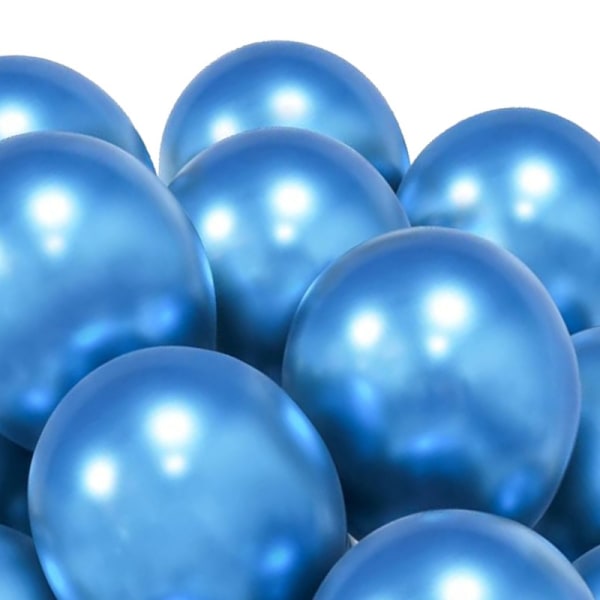 Ballonger Blå Krom Speil Reflekseffekt - Blå 9-pakning Ballonger Krom Latex Festballonger Helium Kvalitet Bursdagsfestpynt Babydusj Blue