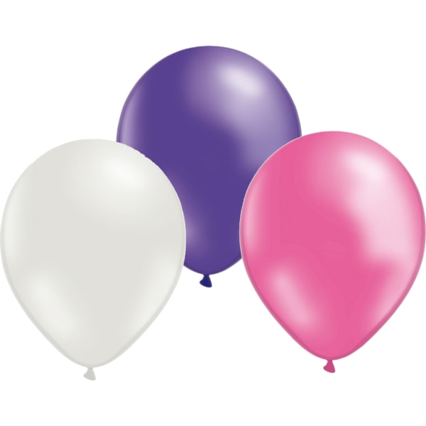 24 kpl Ilmapallot violetti, vaaleanpunainen ja valkoinen Multicolor
