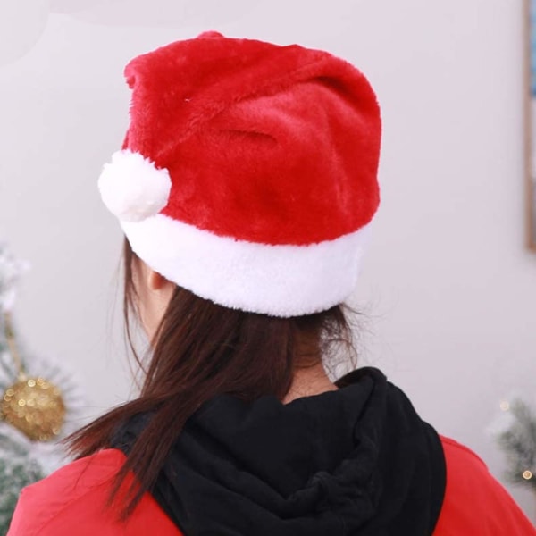 Joulupukin hattu Aikuinen - Täydellinen joulupukin työpajaan tai joulujuhliin Vangitse joulutunnelma mukavalla joulupukin hatulla Red one size