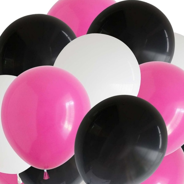 Ballonger i Rosa, Vit och Svart - Rosa Vita och Svarta Ballonger Premiumkvalitet för Festdekorationer multifärg