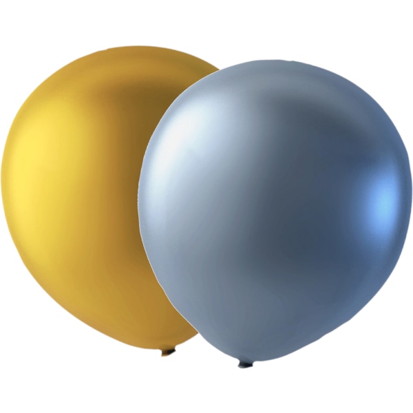 Pakke med 24 ballonger gull og sølv Multicolor