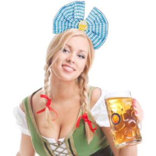 Oktoberfest Diadem med Roset - Festligt Pandebånd i klassisk bayersk stil Multicolor