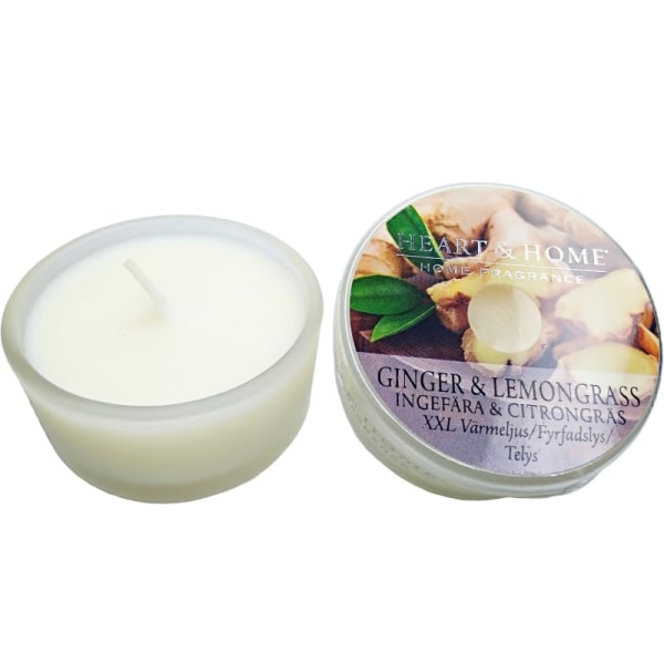 2- pack - Exklusivt Doftljus med Ginger & Lemongrass Perfekt för avkoppling och Romantiska Stunder Naturliga Eteriska Oljor - Doftljus