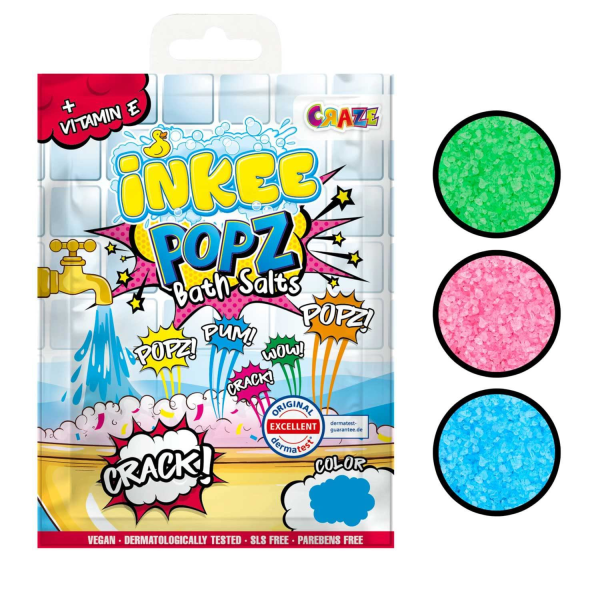 Kylpysuolat, kylpylisäaineet, värikäs lapsille- maagiset, tuoksuvat kylpysuolat lapsille Popz 3-pakkaus Multicolor