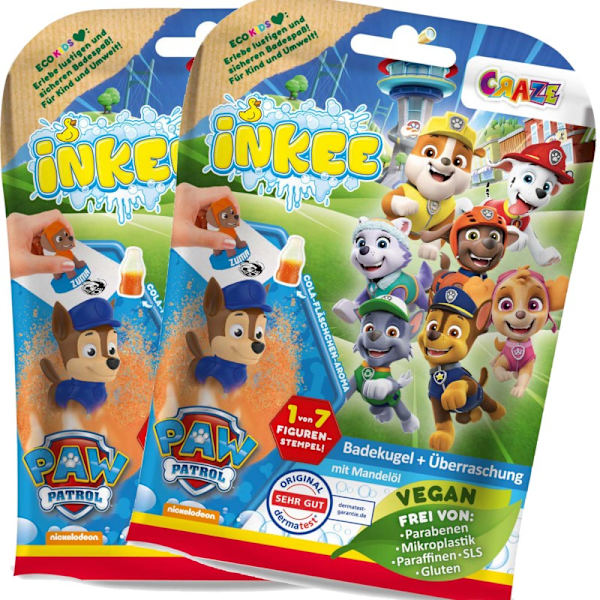 Kylpypommi lapsille Paw Patrol 2 kpl - Paw Patrol Kylpypommi lapsille ja yllätys